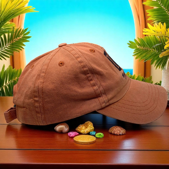 Treasure Island TI Las Vegas Dad Hat Baseball Cap Strapback Orange Canvas L/XL - Picture 2 of 6